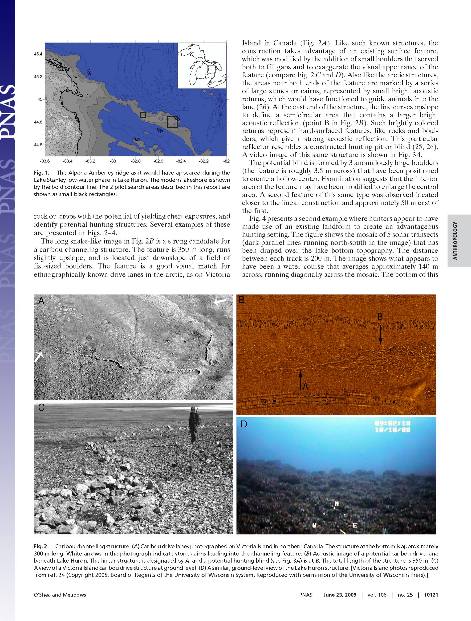 Page from scientific paper about the Evidence of Early Hunters